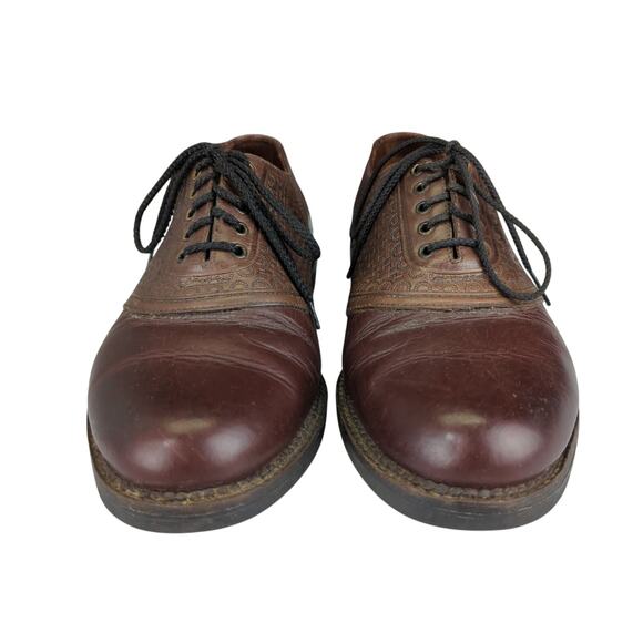 HS Trask Saddle Brown Leather Oxfords Two-tone H4065248 8.5 Vibram Sole‎ Gumlite - Picture 3 of 8